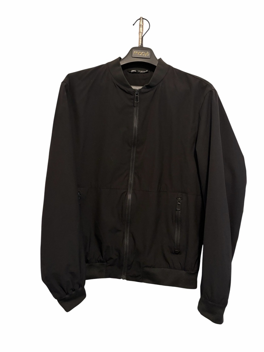 Zara Men's Black Bomber Jacket